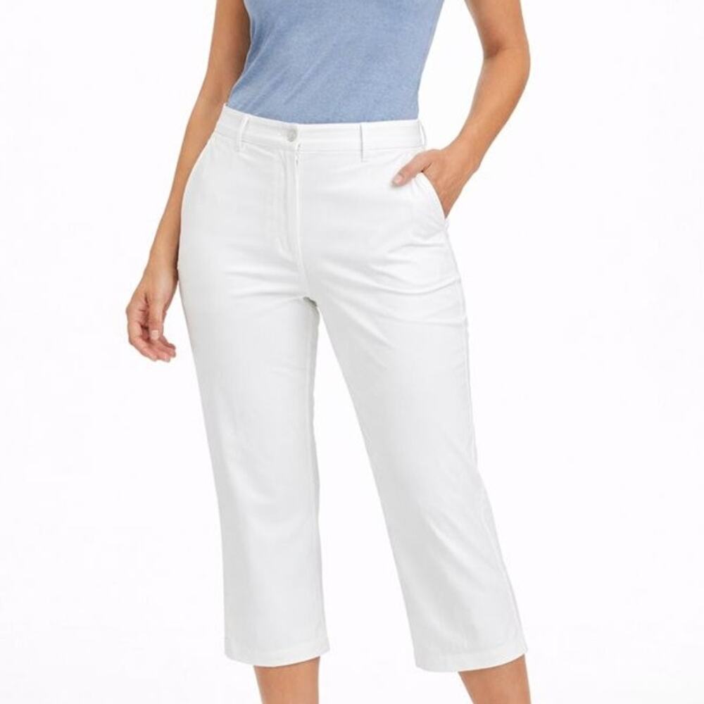 Nike Golf Pants Women White Capri Length Stretch Size 12 Athletic Performance